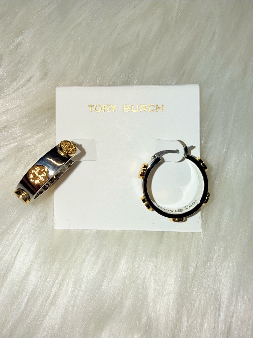 Tory Burch SMALL ICON HOOP EARRINGS